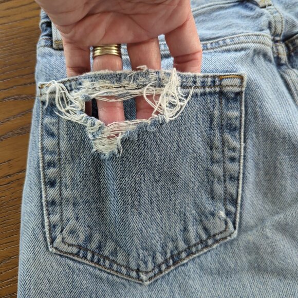 Frame Le Original Distressed High Rise Straight Leg Button fly‎ Jeans Size 27 - Picture 7 of 16